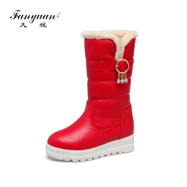 fanyuan new 33-43 warm slip-on mid-claf snow boots women new winter casual flat platform boots ladies wedges shoes woman, Black
fanyuan new 33-43 warm slip-on mid-claf snow boots women new winter casual flat platform boots ladies wedges shoes woman, Black