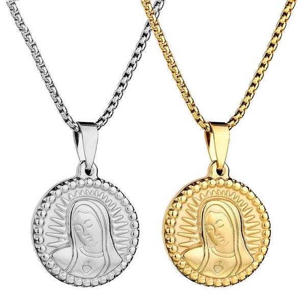 oval coin lucky gold silver color virgin mary stainless steel pendants necklaces chain women christianity jewelry lady goddess
oval coin lucky gold silver color virgin mary stainless steel pendants necklaces chain women christianity jewelry lady goddess