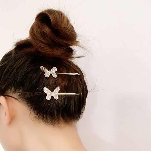 2pcs korean women elegant jewelry hair clip small rhinestone butterfly metal bobby pin wedding party side bangs barrette, Golden;silver
2pcs korean women elegant jewelry hair clip small rhinestone butterfly metal bobby pin wedding party side bangs barrette, Golden;silver