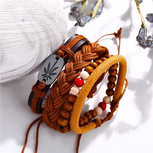 charm bracelets leather bracelet multi-layer woven beaded set four piece, Golden;silver
charm bracelets leather bracelet multi-layer woven beaded set four piece, Golden;silver