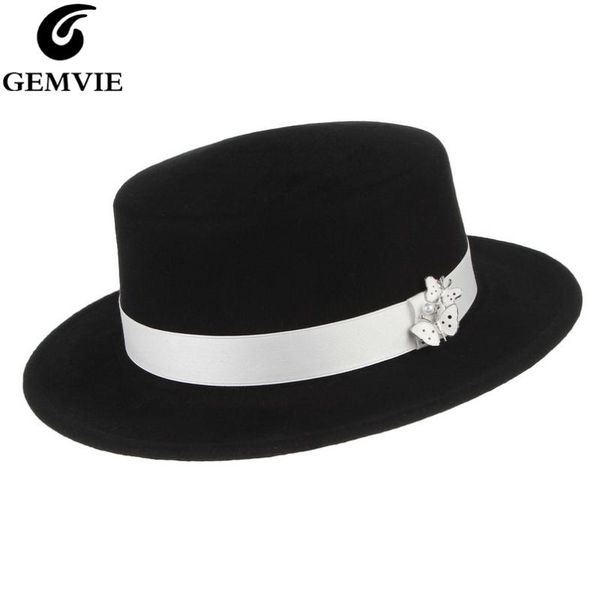 stingy brim hats gemvie 100% wool boater hat for women flat crown fedora with white butterfly band medium autumn winter, Blue;gray
stingy brim hats gemvie 100% wool boater hat for women flat crown fedora with white butterfly band medium autumn winter, Blue;gray