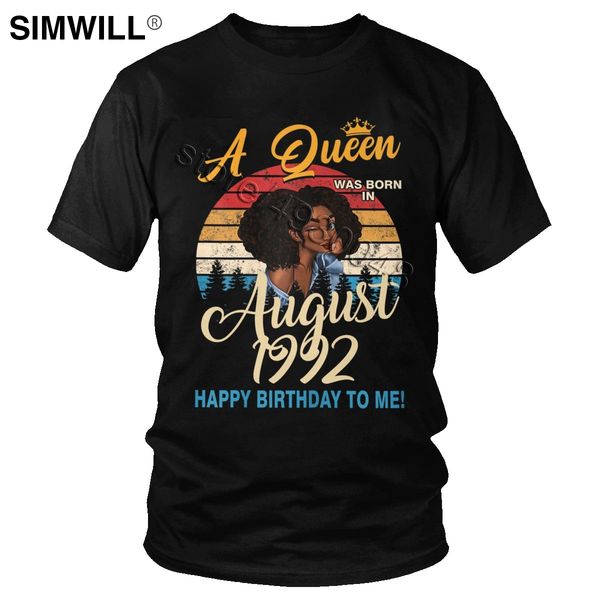 retro women a queen was born in august 1992 t shirt print cotton t-shirts round collar short sleeved birthday gift tees
retro women a queen was born in august 1992 t shirt print cotton t-shirts round collar short sleeved birthday gift tees