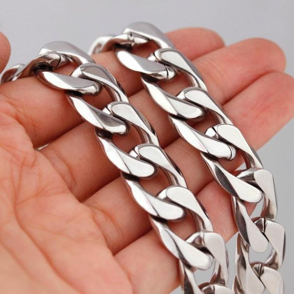 15mm customize length mens stainless steel necklace curb cuban link chain fashion jewelry, Silver
15mm customize length mens stainless steel necklace curb cuban link chain fashion jewelry, Silver
