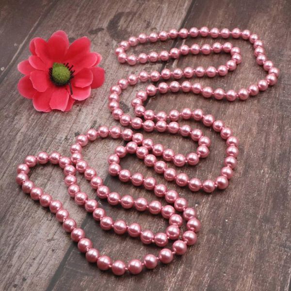 lovely pink long necklace simulated pearl shell beads strand chain necklaces round glass pearls statement women jewelry 56" a970, Silver
lovely pink long necklace simulated pearl shell beads strand chain necklaces round glass pearls statement women jewelry 56" a970, Silver