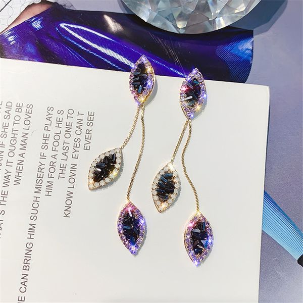FYUAN Long Tassel Leaf Drop Earrings for Women Bijoux Purple Crystal Dangle Earring Party Fashion Jewelry Gifts, Silver
FYUAN Long Tassel Leaf Drop Earrings for Women Bijoux Purple Crystal Dangle Earring Party Fashion Jewelry Gifts, Silver