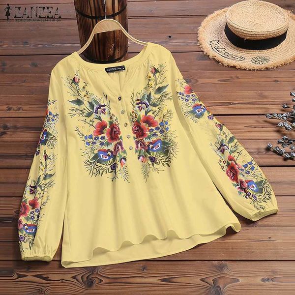women's blouses & shirts zanzea bohemian blouse women floral printed long sleeve shirt spring v neck vintage casual work blusas femme, White
women's blouses & shirts zanzea bohemian blouse women floral printed long sleeve shirt spring v neck vintage casual work blusas femme, White