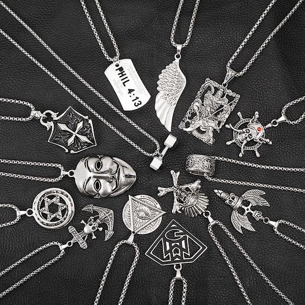 new fashion jewelry titanium steel necklace men personality hip-hop skull pendant woman sweater chain jewelry necklac, Silver
new fashion jewelry titanium steel necklace men personality hip-hop skull pendant woman sweater chain jewelry necklac, Silver