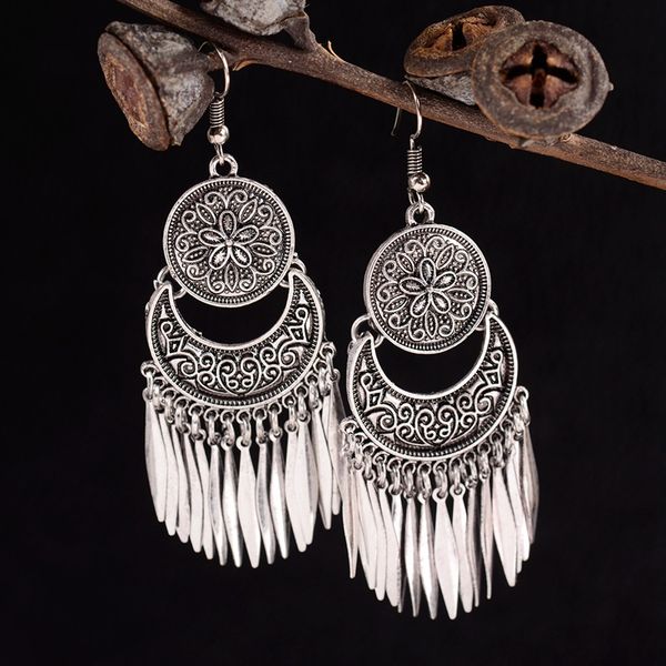 dangle & chandelier 3 colors boho earrings carved tassel round moon ethnic female nepal jewelry bohemia, Silver
dangle & chandelier 3 colors boho earrings carved tassel round moon ethnic female nepal jewelry bohemia, Silver