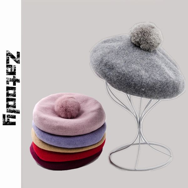women wool french cap berets beanie hats with pompon juniors girls maiden baret beanie cap flat hat pom pom beret, Blue;gray
women wool french cap berets beanie hats with pompon juniors girls maiden baret beanie cap flat hat pom pom beret, Blue;gray
