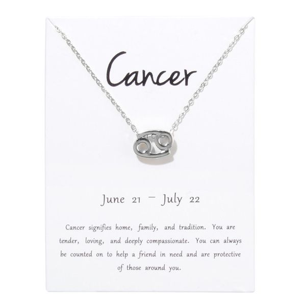 chokers card 12 constellation cancer pendant necklaces for women zodiac chains necklace color valentine's gifts, Golden;silver
chokers card 12 constellation cancer pendant necklaces for women zodiac chains necklace color valentine's gifts, Golden;silver