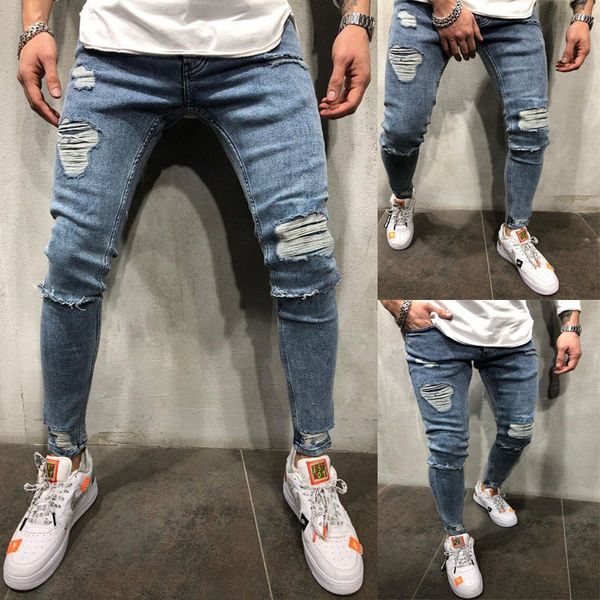 men's jeans europe and the united states men hole elastic amazon leisure tight feet pants male teenagers, Blue
men's jeans europe and the united states men hole elastic amazon leisure tight feet pants male teenagers, Blue