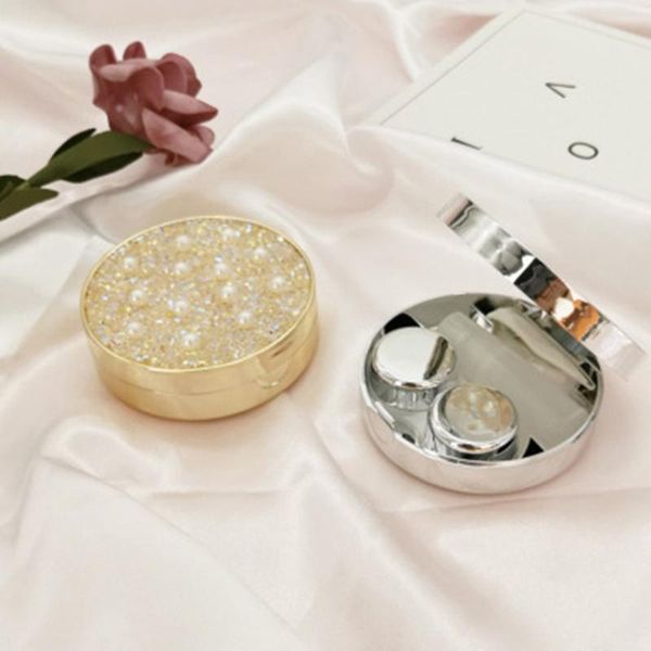 new fashion pearl diamond contact lens case with make up mirror women companion box portabletravel kit box, Silver
new fashion pearl diamond contact lens case with make up mirror women companion box portabletravel kit box, Silver