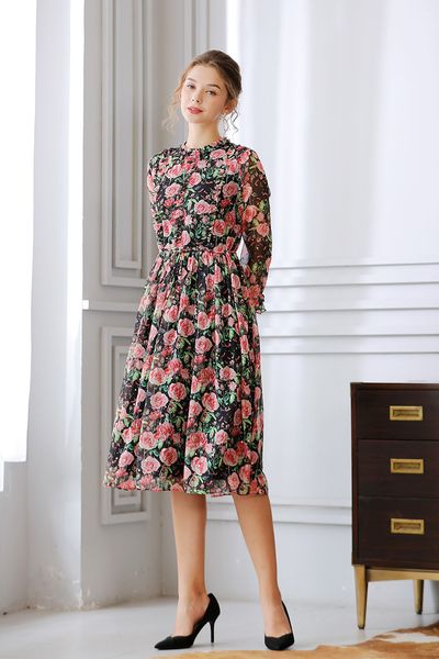 fashion new women's chiffon dresses beauty floral printing waist-closing lady ruffle dress 2020 girl's casual autumn dress, Black;gray
fashion new women's chiffon dresses beauty floral printing waist-closing lady ruffle dress 2020 girl's casual autumn dress, Black;gray