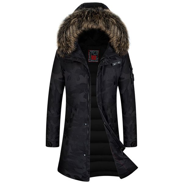 brand winter 90% white duck down jacket men medium long real fur collar hooded down coat male camo canada jacket, Black
brand winter 90% white duck down jacket men medium long real fur collar hooded down coat male camo canada jacket, Black