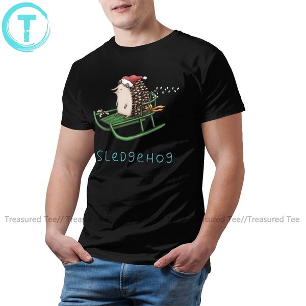 hedgehog t shirt sledgehog t-shirt funny 100 cotton tee shirt printed 5x short sleeves basic mens tshirt