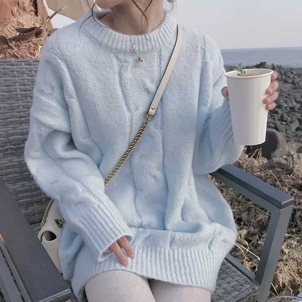 women's sweaters 2021 autumn winter pullovers warm minimalist korean fashion casual solid loose jumpers, White;black
women's sweaters 2021 autumn winter pullovers warm minimalist korean fashion casual solid loose jumpers, White;black