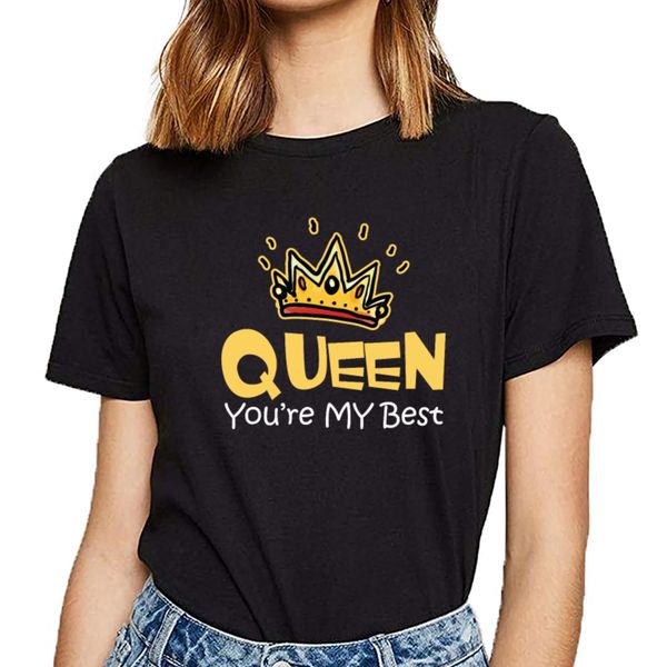 t shirt women king and queen design black short female tshirt
t shirt women king and queen design black short female tshirt