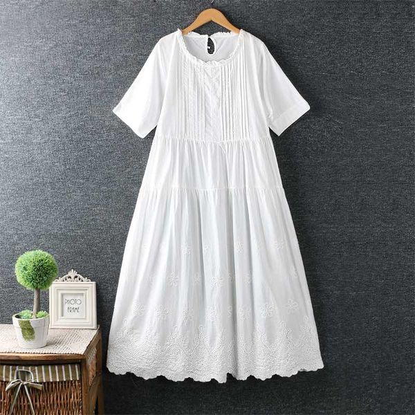 casual dresses vintage o-neck short sleeve pleated loose cotton mori girl lolita long dress 2021, Black;gray
casual dresses vintage o-neck short sleeve pleated loose cotton mori girl lolita long dress 2021, Black;gray