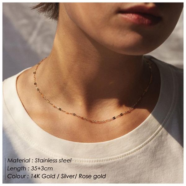 single-layer chain necklace female personality creative stainless steel accessories clavicle chain necklace jewelry women, Silver
single-layer chain necklace female personality creative stainless steel accessories clavicle chain necklace jewelry women, Silver