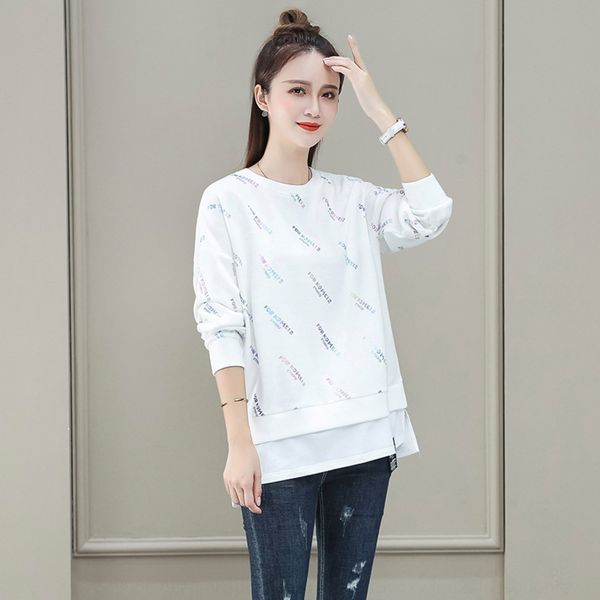 women's fake two-piece western style old-fashioned 2020 spring and autumn new loose korean sweatersweater sweater style casual hat-free, Black
women's fake two-piece western style old-fashioned 2020 spring and autumn new loose korean sweatersweater sweater style casual hat-free, Black