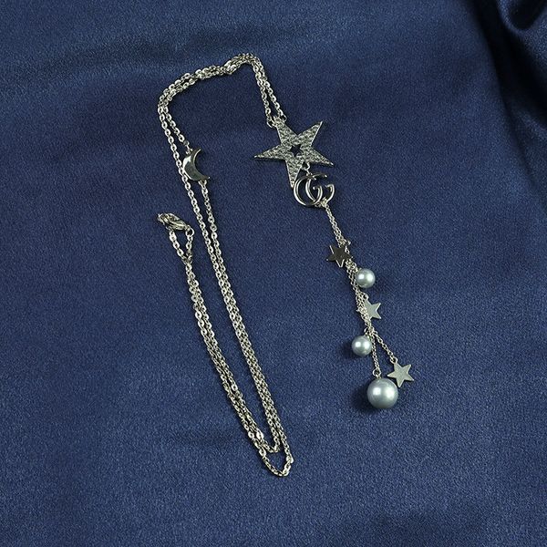 1pc/bag korean fashion new moon star pentagram beauty ladies necklace for women pendant jewelry chain ornaments sweater xl0013, Golden;silver
1pc/bag korean fashion new moon star pentagram beauty ladies necklace for women pendant jewelry chain ornaments sweater xl0013, Golden;silver