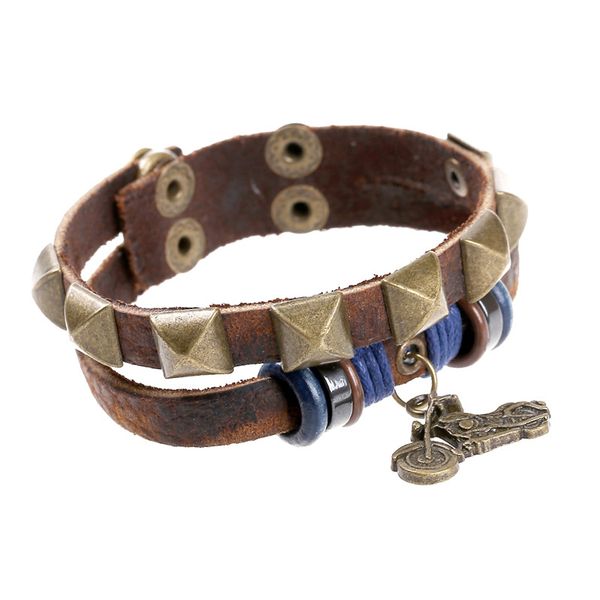 tennis vintage gold rivet motorcycle pendant genuine leather punk wrap bracelet men women arrival adjustable bracelets, Golden;silver
tennis vintage gold rivet motorcycle pendant genuine leather punk wrap bracelet men women arrival adjustable bracelets, Golden;silver