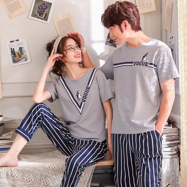 matching couple pajama set cotton pijamas short sleeve + striped pants sleepwear his-and-her home suit pyjama for lover manwoman 200919, Black;brown
matching couple pajama set cotton pijamas short sleeve + striped pants sleepwear his-and-her home suit pyjama for lover manwoman 200919, Black;brown