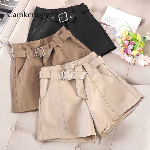 spring autumn pu leather shorts women korean solid casual high waist soft faux leather a-line wide leg shorts with belt, White;black
spring autumn pu leather shorts women korean solid casual high waist soft faux leather a-line wide leg shorts with belt, White;black