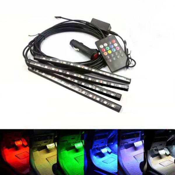 4pcs 12v light car interior rgb led strip tape drl 5 12 v music/ir/app control auto decorative flexible kit fog lamp neon cord
4pcs 12v light car interior rgb led strip tape drl 5 12 v music/ir/app control auto decorative flexible kit fog lamp neon cord