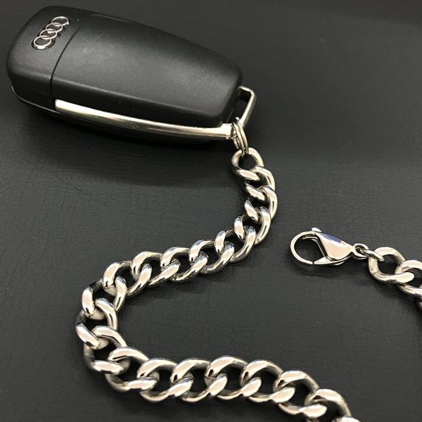 anti lost car key chain man's waist chain 9.5 * 260 mm simple modern titanium curb, Silver
anti lost car key chain man's waist chain 9.5 * 260 mm simple modern titanium curb, Silver