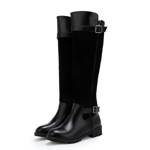 lady boots boots-women leather women's shoes flat heel round toe winter footwear thigh high heels high ladies, Black
lady boots boots-women leather women's shoes flat heel round toe winter footwear thigh high heels high ladies, Black