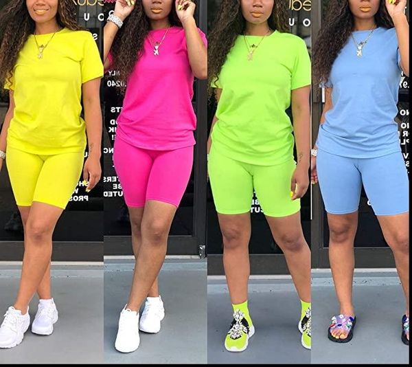 women tracksuit two piece candy color womens clothing short sleeved crew neck t shirt tight fitting shorts simple style tracksuit outfits, Gray
women tracksuit two piece candy color womens clothing short sleeved crew neck t shirt tight fitting shorts simple style tracksuit outfits, Gray