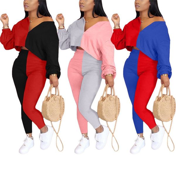 2 pcs women suits zip up v-neck long sleeves cropped and trousers female clothing sets female color stitching outfits, Gray
2 pcs women suits zip up v-neck long sleeves cropped and trousers female clothing sets female color stitching outfits, Gray