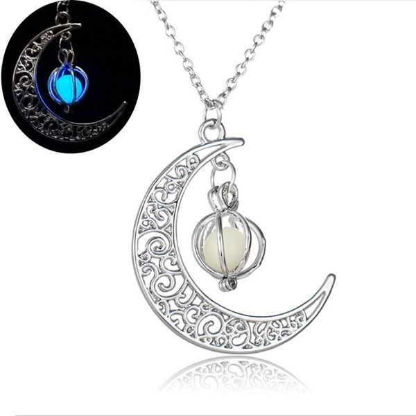 women luminous necklace glowing pumpkin lantern moon necklaces pendant jewelry, Silver
women luminous necklace glowing pumpkin lantern moon necklaces pendant jewelry, Silver