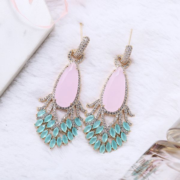dangle & chandelier hollow beautiful peacock tail shape earrings luxury lady`s zircon water drop elegant xiumeiyizu brass jewelry, Silver
dangle & chandelier hollow beautiful peacock tail shape earrings luxury lady`s zircon water drop elegant xiumeiyizu brass jewelry, Silver