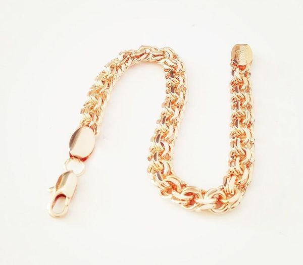 men bracelets new 585 rose gold color jewelry a form of weaving long 7mm wide hand catenary gold color bracelet99, Black
men bracelets new 585 rose gold color jewelry a form of weaving long 7mm wide hand catenary gold color bracelet99, Black