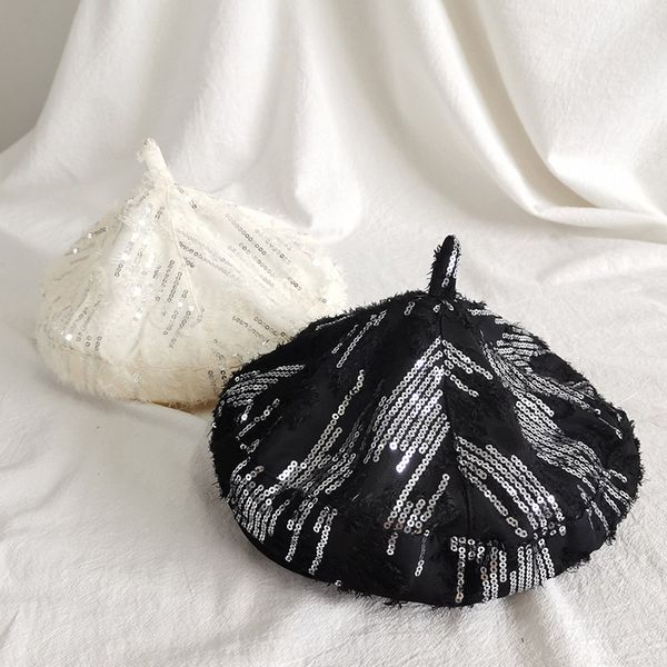 2020 fashion women sequins beret female bonnet caps sequins diamond decoration all matched dance party walking hat shining cap, Blue;gray
2020 fashion women sequins beret female bonnet caps sequins diamond decoration all matched dance party walking hat shining cap, Blue;gray