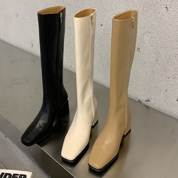 boots 2021 winter trending women square toe riding leather medium heels khaki zippers knee high lady valentine shoes, Black
boots 2021 winter trending women square toe riding leather medium heels khaki zippers knee high lady valentine shoes, Black