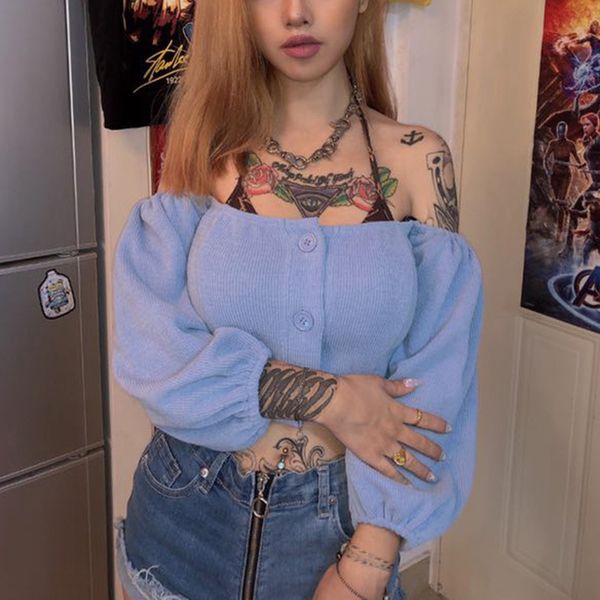 womens slash neck knitted solid cardigan single breasted soft elastic lady crop 2020 spring harajuku female clothing, Black;brown
womens slash neck knitted solid cardigan single breasted soft elastic lady crop 2020 spring harajuku female clothing, Black;brown