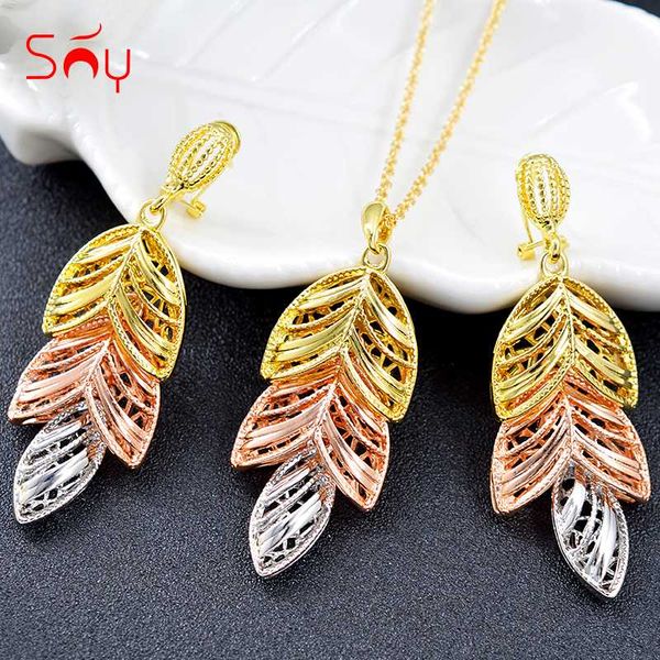 sunny jewelry jewelry findings 2020 women sets necklace ethnic earrings pendant triple leaf for party wedding birthday, Silver
sunny jewelry jewelry findings 2020 women sets necklace ethnic earrings pendant triple leaf for party wedding birthday, Silver
