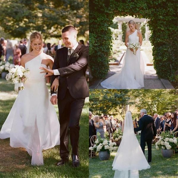 boho wedding dress new arrival a line one shoulder bridal gown custom made robe de mariee, White
boho wedding dress new arrival a line one shoulder bridal gown custom made robe de mariee, White