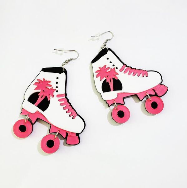 new fashion pink skates drop earrings acrylic coconut tree cool punk drop earrings for women girl trendy, Silver
new fashion pink skates drop earrings acrylic coconut tree cool punk drop earrings for women girl trendy, Silver