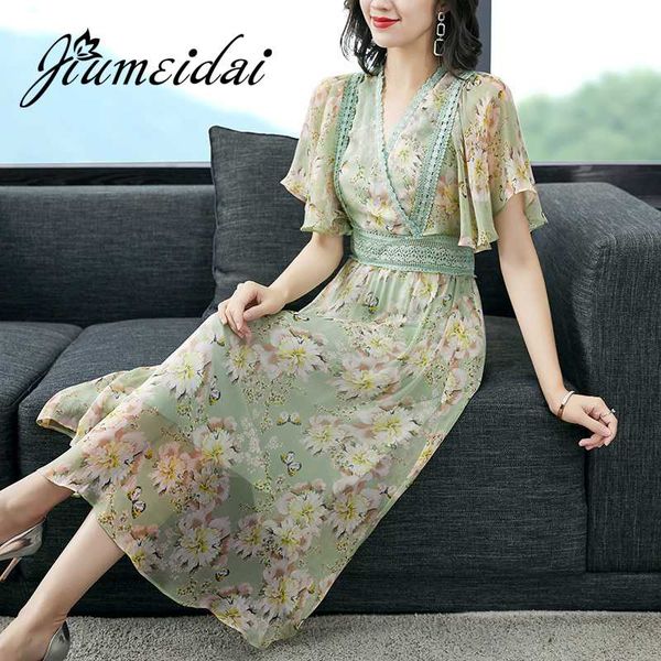 jiumeidai 2020 summer beach стиль рыхлой женщин платья элегантного vintage цветочный печатный шифон платье дама кружево партия одежда, Black;gray
jiumeidai 2020 summer beach стиль рыхлой женщин платья элегантного vintage цветочный печатный шифон платье дама кружево партия одежда, Black;gray
