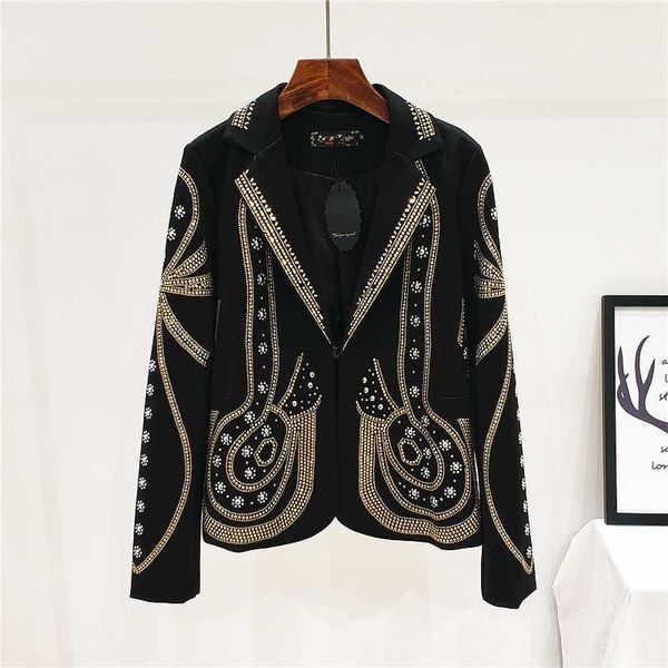 women's jackets 2021 spring autumn hrarjuku rivet drilling coat industrial suit cropped jacket long sleeve coats mujer, Black;brown
women's jackets 2021 spring autumn hrarjuku rivet drilling coat industrial suit cropped jacket long sleeve coats mujer, Black;brown