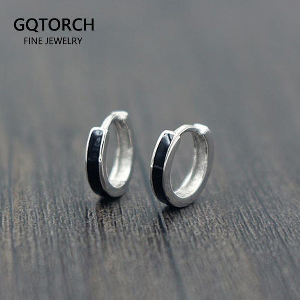 925 sterling silver jewelry minimalist black gel circle hoop earrings for men gifts simple punk rock jewelry bijoux, Golden;silver
925 sterling silver jewelry minimalist black gel circle hoop earrings for men gifts simple punk rock jewelry bijoux, Golden;silver