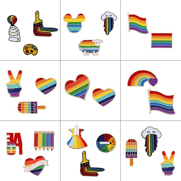 pins, brooches 2-3pcs/set enamel pin rainbow heart flag pins gay badge denim lapel men women jewelry accessories, Gray
pins, brooches 2-3pcs/set enamel pin rainbow heart flag pins gay badge denim lapel men women jewelry accessories, Gray