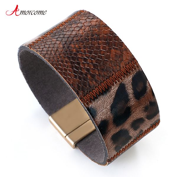 tennis amorcome leopard genuine leather bracelets for women fashion snakeskin print wrap boho female & bangles party jewelry, Golden;silver
tennis amorcome leopard genuine leather bracelets for women fashion snakeskin print wrap boho female & bangles party jewelry, Golden;silver