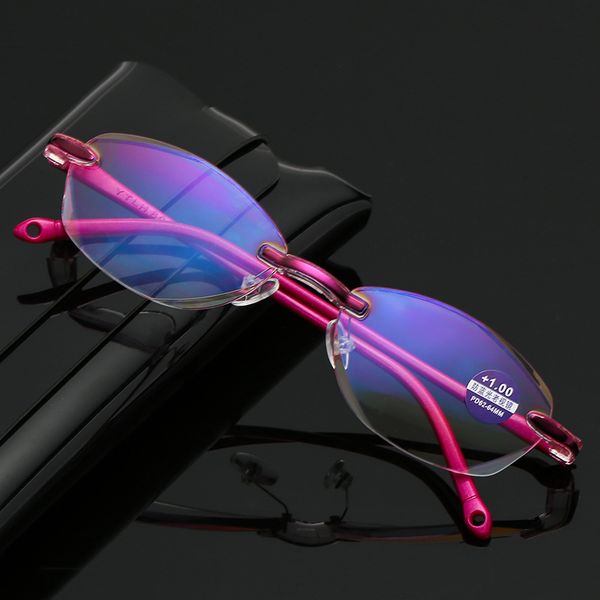 sunglasses rimless anti blue ray reading glasses lady women diamond cutting oval presbyopia female +1.0 to +4.0, White;black
sunglasses rimless anti blue ray reading glasses lady women diamond cutting oval presbyopia female +1.0 to +4.0, White;black