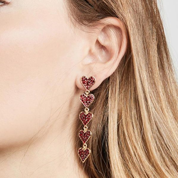 women's heart-shaped long tassel style versatile fashion ear studs earrings korean, Silver 
women's heart-shaped long tassel style versatile fashion ear studs earrings korean, Silver