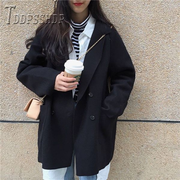 2020 autumn winter korean women woolen coat 3 colors can choose harajuku loose female jacket, Black
2020 autumn winter korean women woolen coat 3 colors can choose harajuku loose female jacket, Black